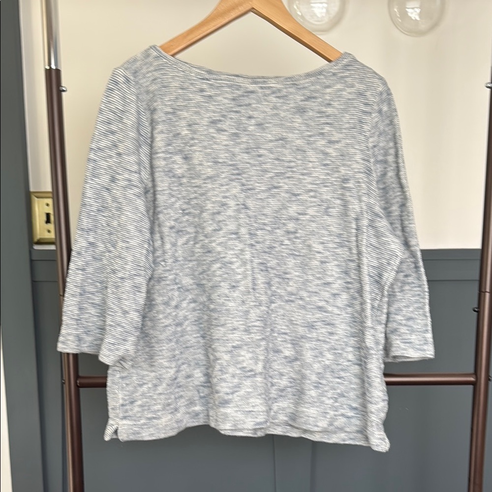 Madewell Anthem Boatneck Tee - Heather Blue - size XL